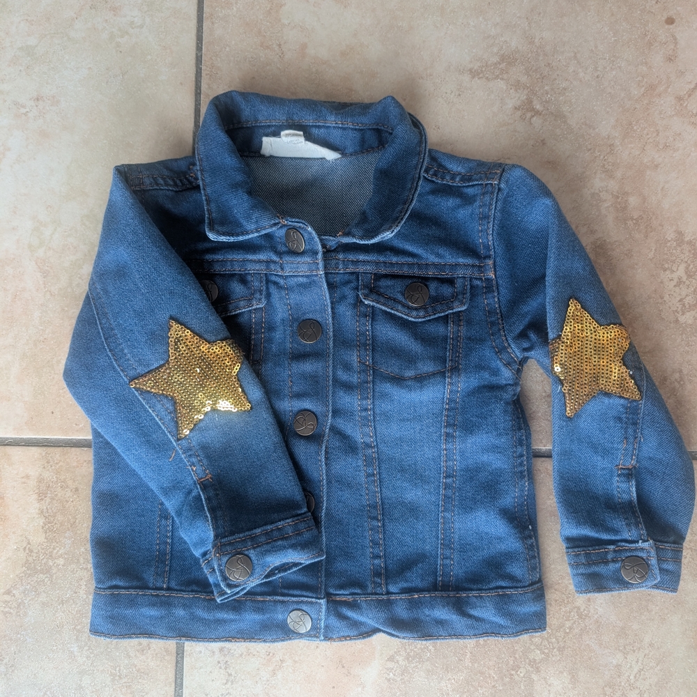 Jessica Simpson Kids Denim Jacket with Gold Star Accents
